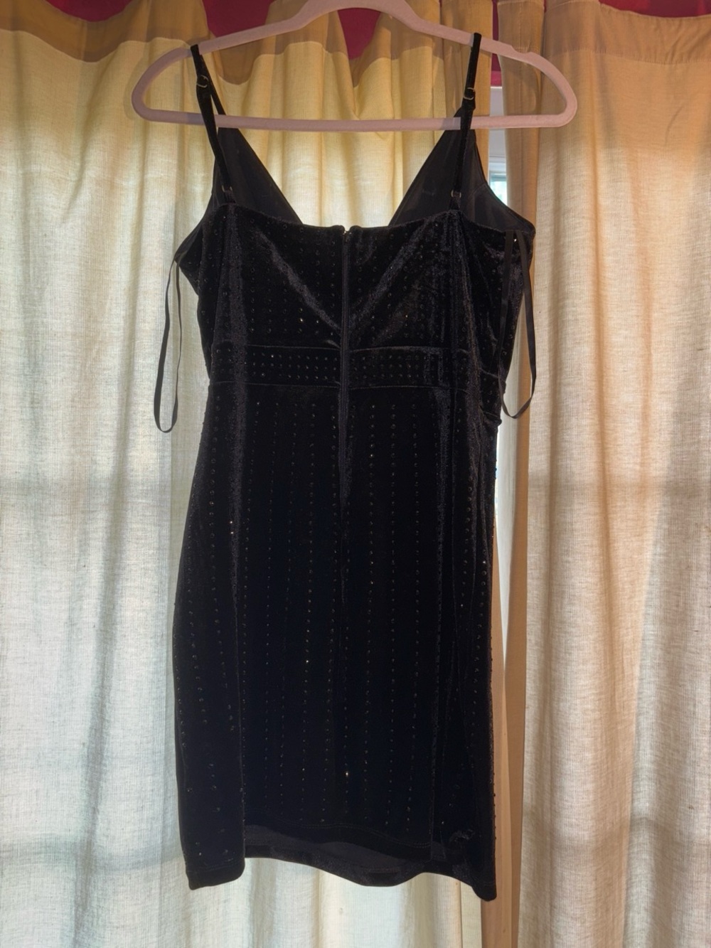 Windsor Black Velvet Strappy Mini Dress
